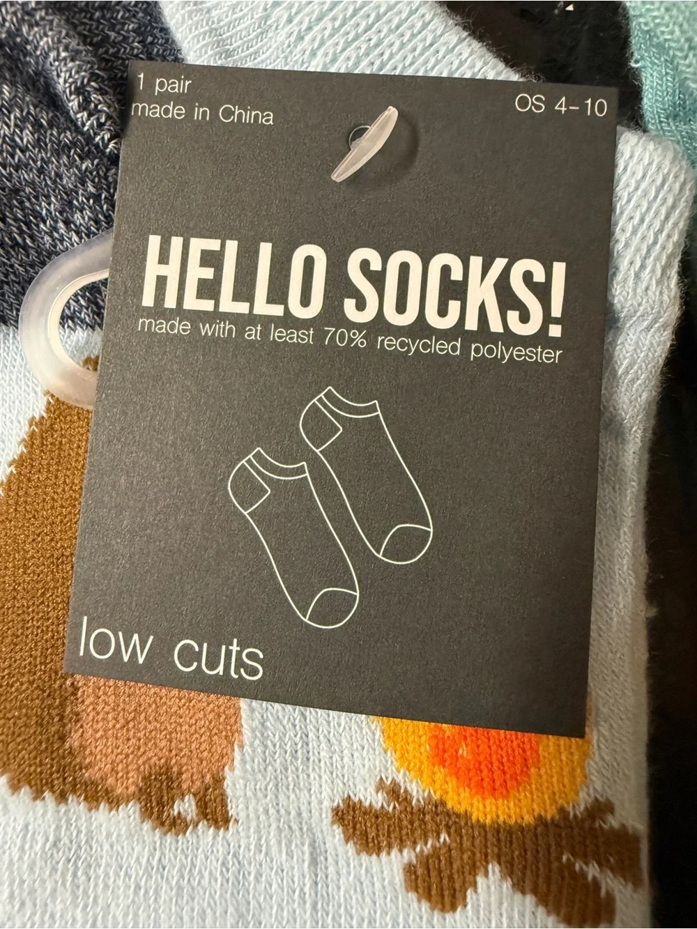Women’s Animal Ankle Socks - Hedgehog & Dinosaur (Blue, Yellow)